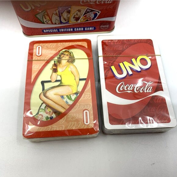 2004 Coca-Cola UNO Playing Cards w/Special Edition Collector Tin Sealed Decks - Picture 2 of 9
